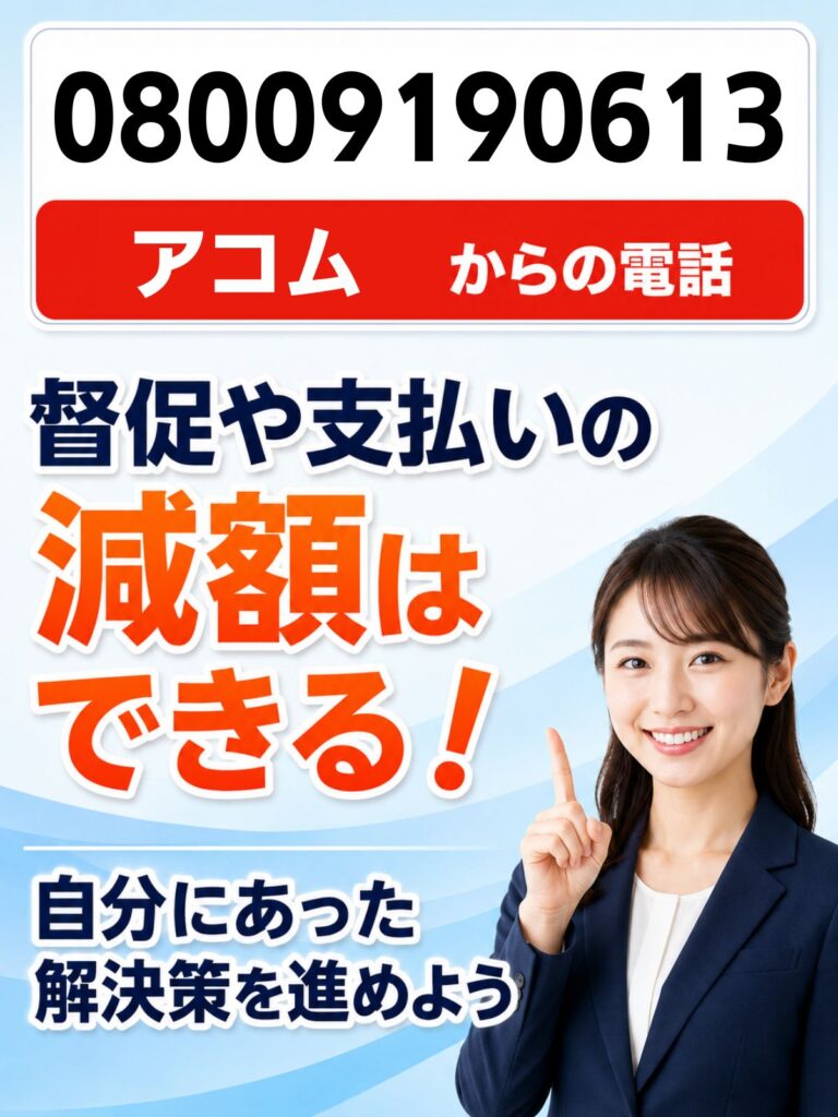 08009190613の電話はアコム